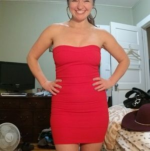 Strapless Red Dress